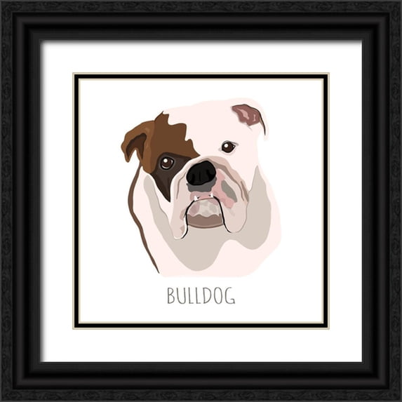 Torres, Melanie 15x15 Black Ornate Wood Framed with Double Matting Museum Art Print Titled - Bull Dog