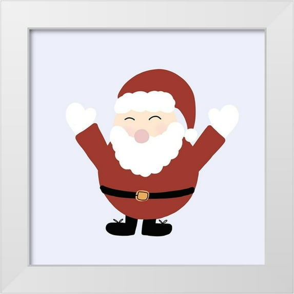 Torres, Melanie 20x20 White Modern Wood Framed Museum Art Print Titled - Jolly Santa