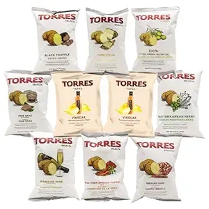 Torres Patatas Fritas Spanish Potato Chips Imported From Barcelona, Spain Exotic Flavors (Supervariety, 10 Pack)