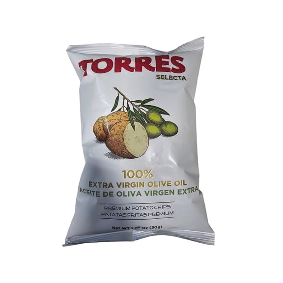 Torres Spanish Potato Chips Extra Virgin Olive Oil Case of 20 50 gram Bags