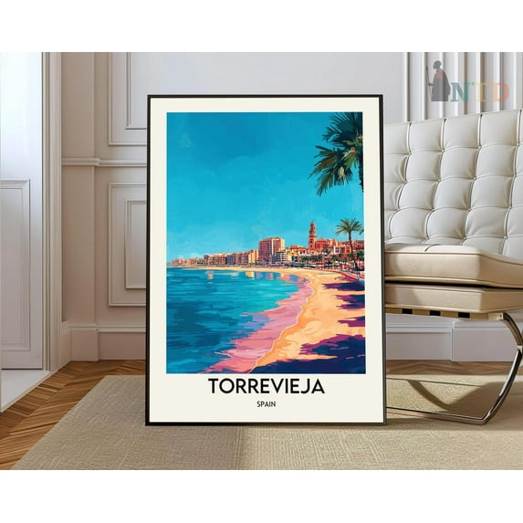 Torrevieja Poster, Torreviejatorrevieja Print, Torrevieja Photo, Torrevieja Poster Print, Torrevieja Travel Poster Wall Art, Modern Wall Decor, 16x24 UNFRAMED