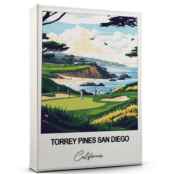 Torrey Pines San Diego Travel Print on Canvas California Canvas Great for Travel Enthusiasts, Perfect for Home & Office Decor