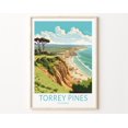thumbnail image 1 of Torrey Pines San Diego Travel Wall Art, Torrey Pines California Travel Poster, California Coast Wall Art, Traveler Home Decor Wall Art, Modern Wall Decor, 12x18 UNFRAMED, 1 of 2
