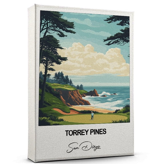 Torrey Pines Travel Scenic Canvas Wall Art -San Diego Canvas – Nature-Inspired Print for Bedroom, Living Room, or Office – Travel Gift