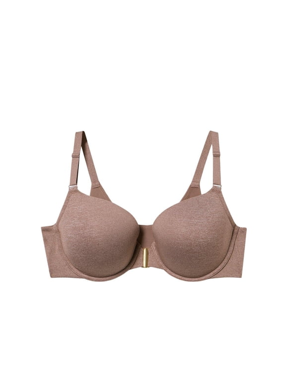Women's Plus Size Perfect Coverage Push-Up Smooth Front-Close Bra