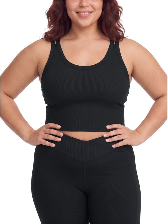 Women's Plus Size TRU Performance Rib Longline Active Sports Bra