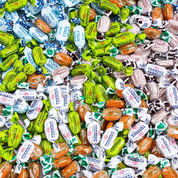 Torrone Mint Hard Candy, 1.5lb Malaysian Individually Wrapped Bulk Candy, Halloween Christmas Party Snacks, Non-Melting