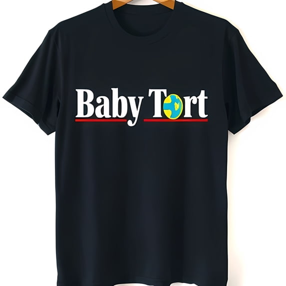 Tort Black T-Shirt with Colorful Circular Unique Blue & Yellow Design