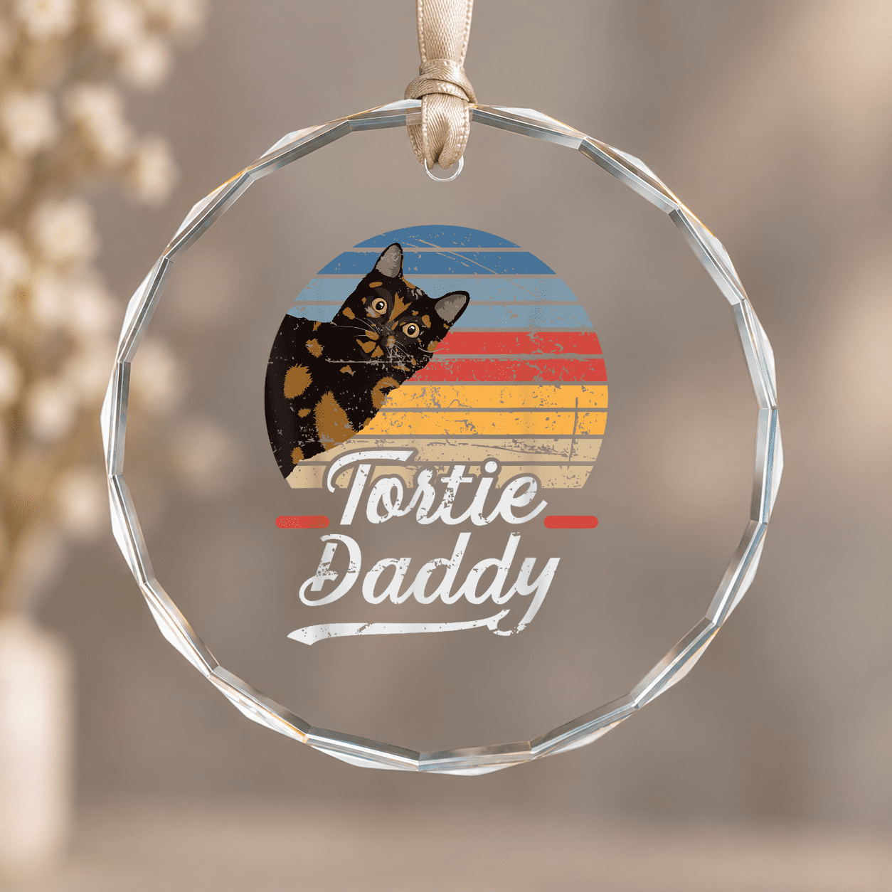 Tortie Daddy Tortoiseshell Cat Dad Tortie Cat Ornament, Hanging Decor ...