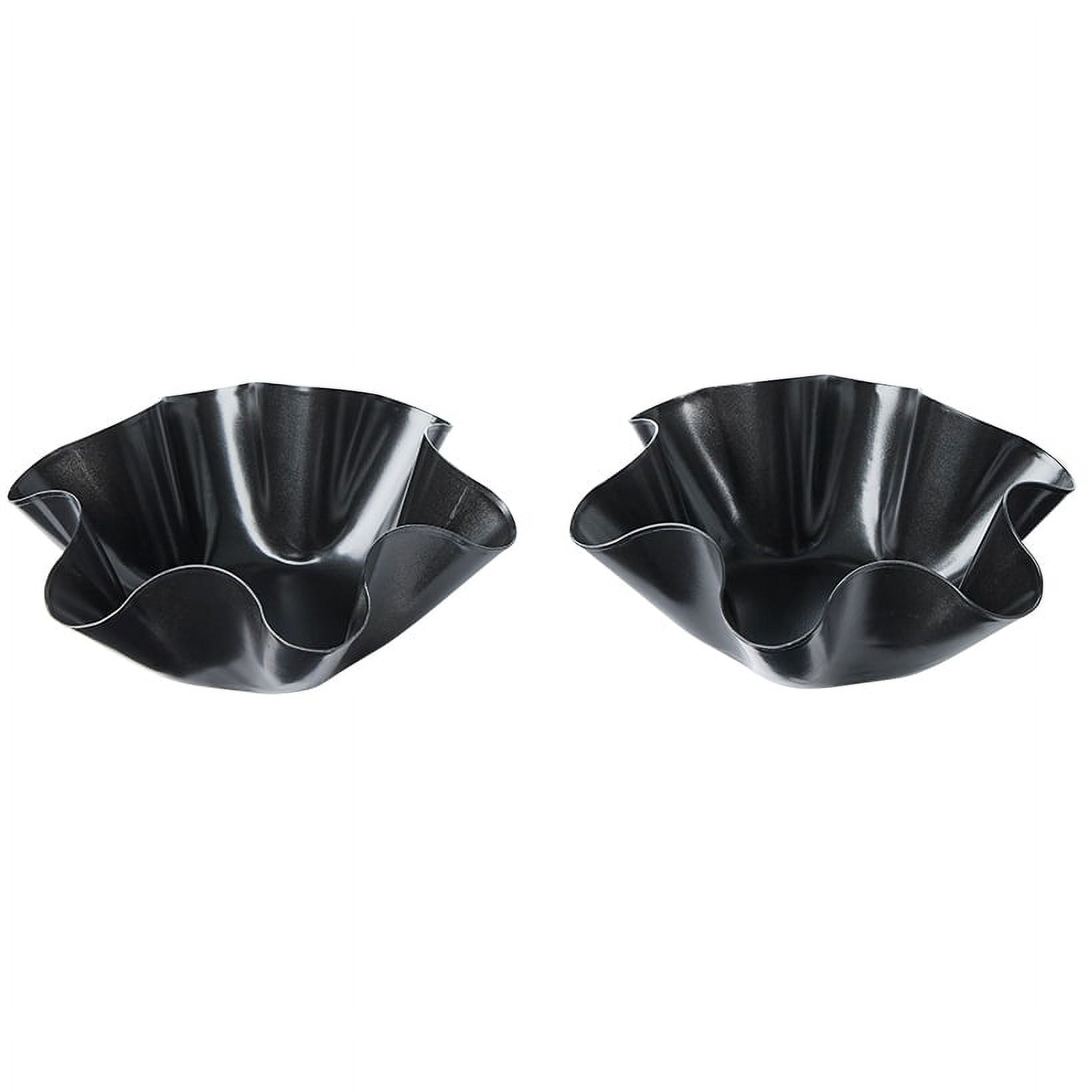 Black Nonstick Carbon Steel Tortilla Bowl Molds Set