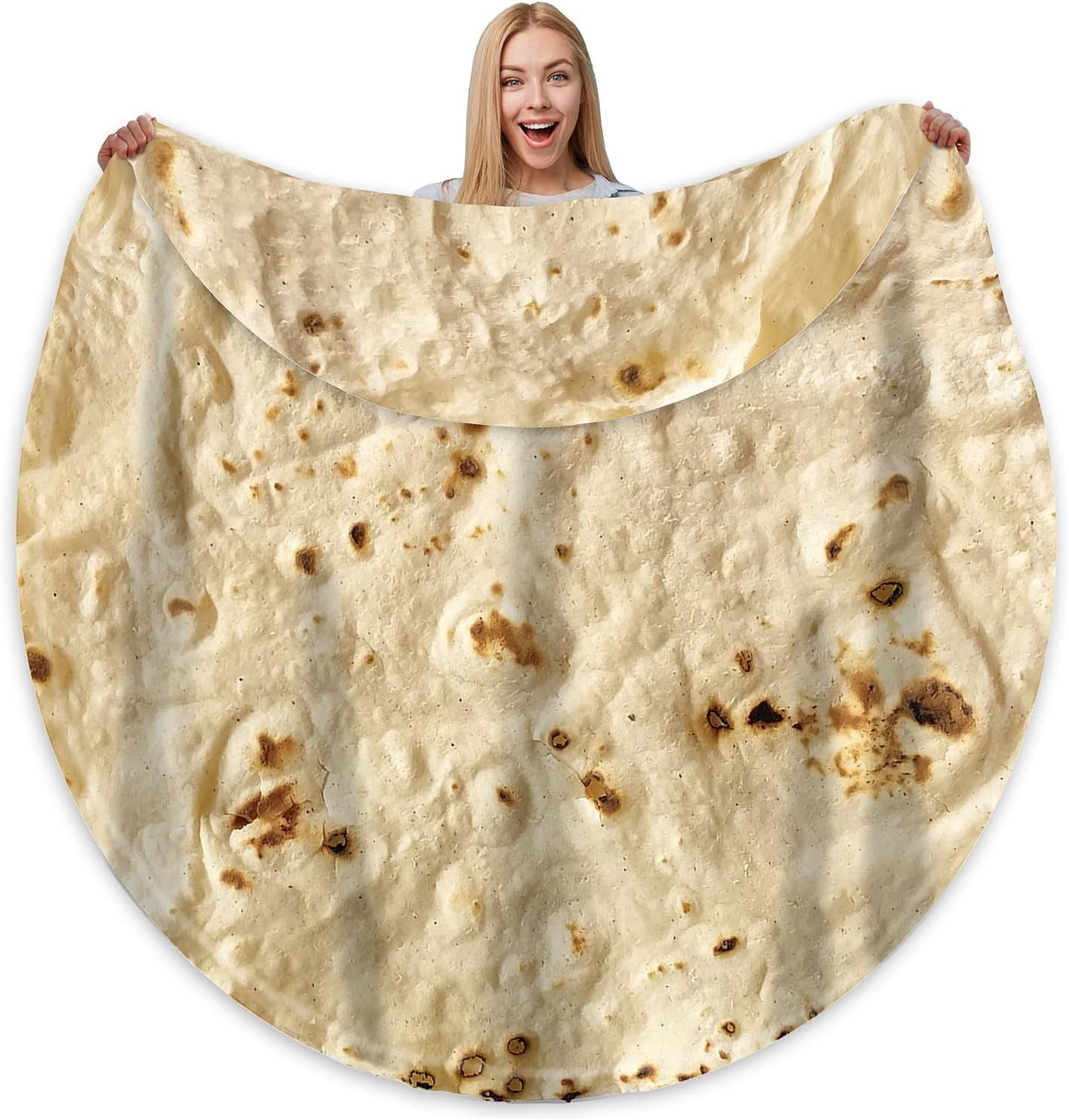SILUI Burrito Tortilla Blanket - 60 Inch Double-Sided Flannel Funny Gag Gift Blanket