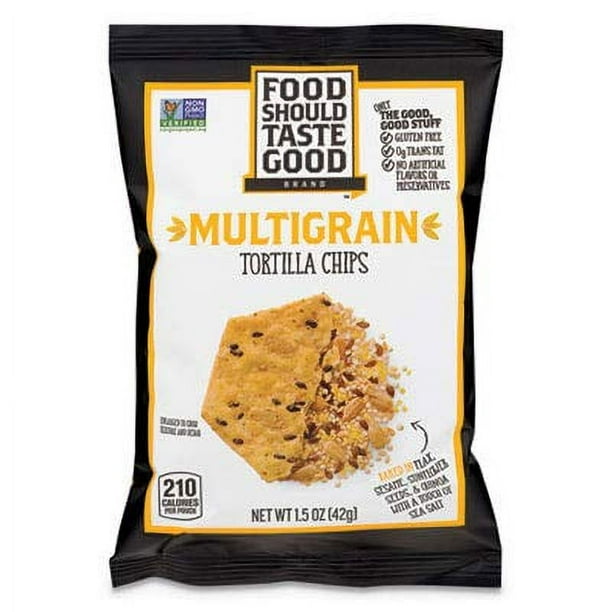 Tortilla Chips, Multigrain with Sea Salt, 1.5 oz, 24/Carton Tortilla Chips, Multigrain with Sea Salt, 1.5 oz, 24/Carton