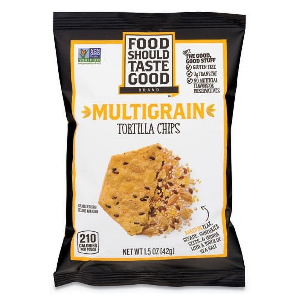 Tortilla Chips, Multigrain with Sea Salt, 1.5 oz, 24/Carton Tortilla Chips, Multigrain with Sea Salt, 1.5 oz, 24/Carton
