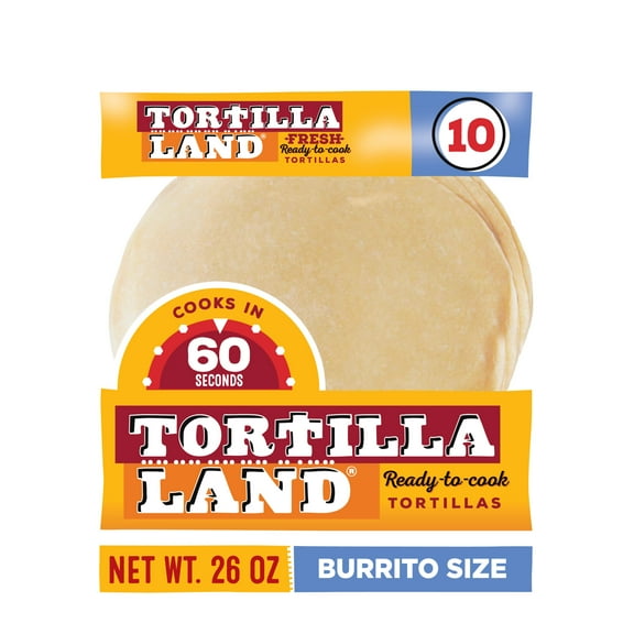 Tortilla Land Ready-to-Cook Burrito Flour Tortillas, 10 Count