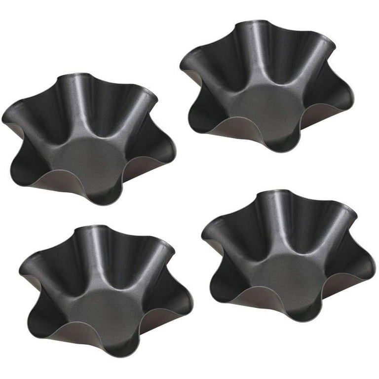 Nonstick Black Carbon Steel Tortilla Bowl Maker Set, 4 Pieces