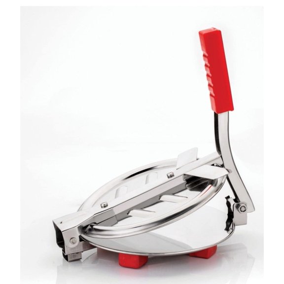 Tortilla Press, Quesadilla/Roti Maker (6.5 inch Diameter) Heavy Stainless Steel Puri Maker Press Machine with Handle, Manual Roti Press, Papad/Khakhra/Chapati Maker (Stainless Steel Puri Press Y101