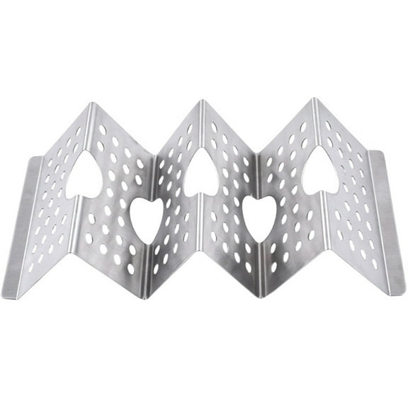 REOFLYUP Taco Serving Tray Stainless Steel Folded Structure Holding Hot Dogs Restaurant 1Pcs