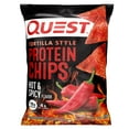 Tortilla Style Protein Chips, Hot & Spicy, 19g of Protein, 4g Net Carbs, Gluten Free, 1.1 Ounce