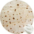 thumbnail image 1 of Tortilla Throw Blanket, Sherpa Burritos Giant Flour Tortilla Throw Blanket, Novelty Tortilla Throw Blanket for Your Family, Soft and Warm Sherpa Taco Blanket. (Beige Sherpa, 80 inches), 1 of 6
