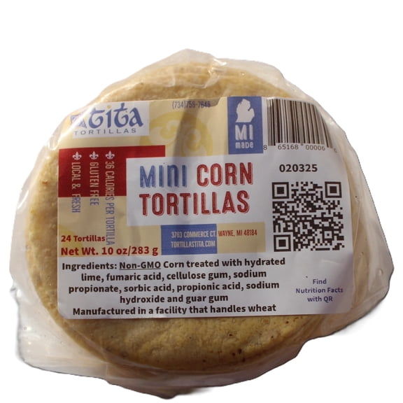 Tortillas Tita Mini Corn Tortillas - 24 Ct, 18 Pack, 4.5"