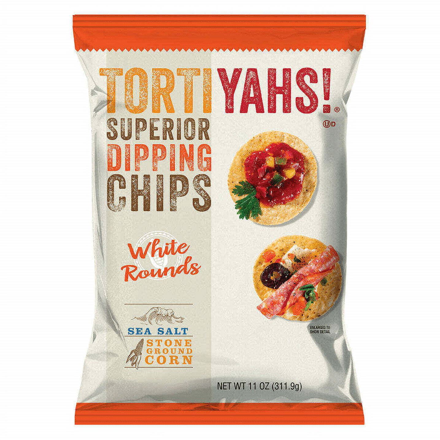 Tortiyahs! Superior Dipping Chips White Rounds with Sea Salt, 3Pack