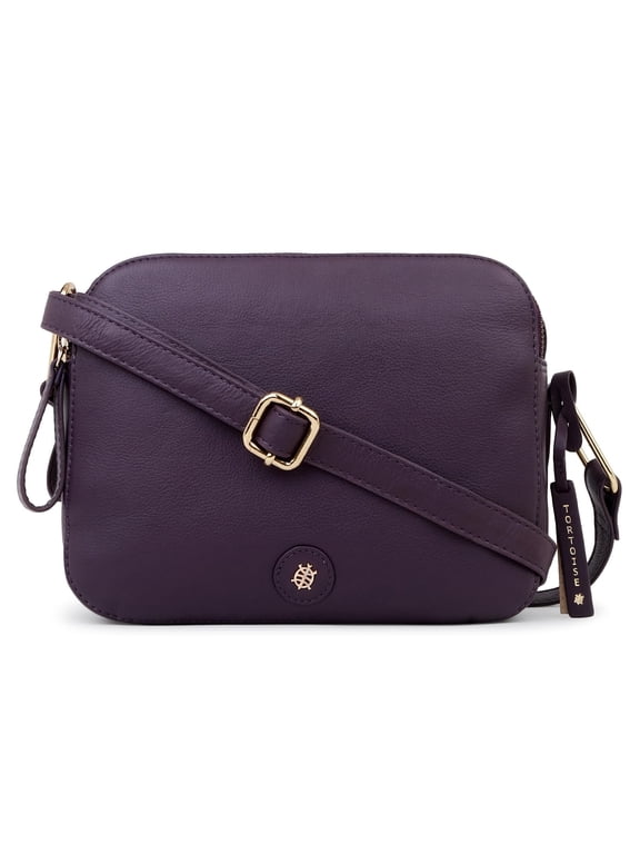 -100% Genuine Leather Everyday Travel Sling Bag for Womens/Girls Purple (Ellena)