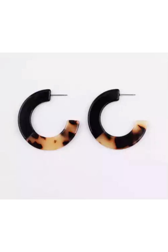 Tortoise Acrylic Resin Circle Hoop Earrings New Trendy Leopard Statement Jewelry