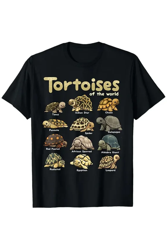 Tortoise Animals of the World Cute Reptile Turtle Lover T-Shirt Real One T-shirt Interesting Slang T-shirt 100% Pure Cotton Gift For Men Women Dad Mom and Friends Large Sizes
