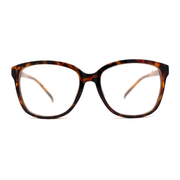 Tortoise Designer Chic Elegant Horn Rim Clear Lens Eyeglasses