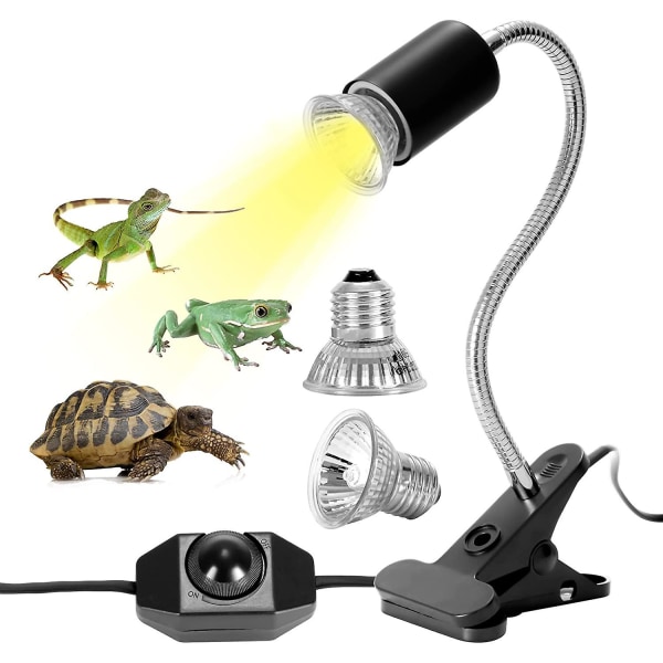 Tortoise Heat Lamp Kit Reptile Heat Lamp with 2 Uva Uvb Lamps 25w 50w