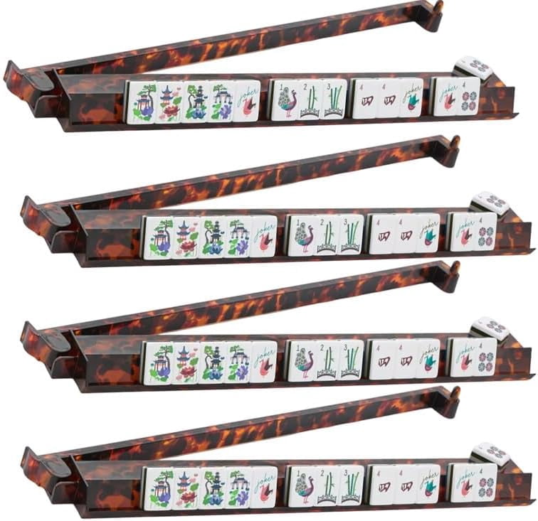 Tortoise Mahjong Racks & Pusher 4PCS Set, Tortoise Shell Acrylic ...