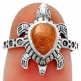 thumbnail image 1 of Tortoise - Peach Moonstone 925 Sterling Silver Ring s.8 Jewelry DGR1116_F_8 R-1076, 1 of 7