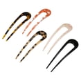 thumbnail image 1 of 5pcs with Simple Fork Styling Hairpins Elegant Headdress French Girls Clips Lady Hairpin Acetate U- shaped Accessories Forks Tortoise Retro Sticks, for U- Prong Celluloid, 1 of 5