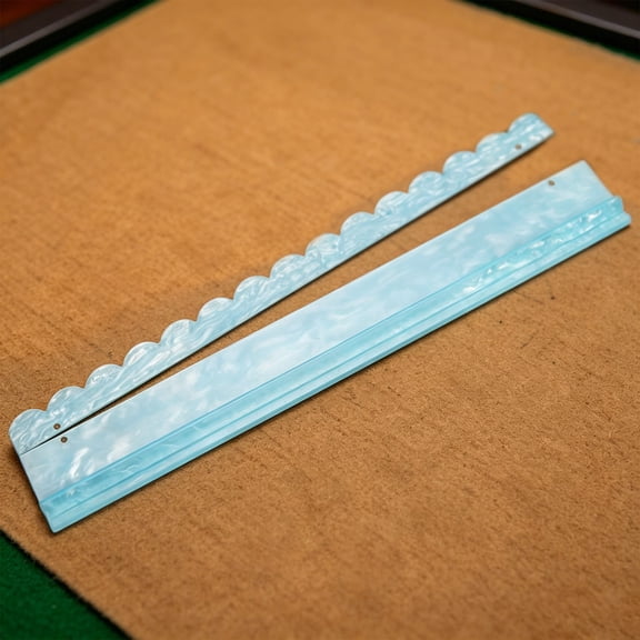 Tortoise Rack Mahjong Tile Pusher, Clear Acrylic Scalloped Game Accessory for Standard Chinese Mahjong Tiles, Dominoes and Game Pieces