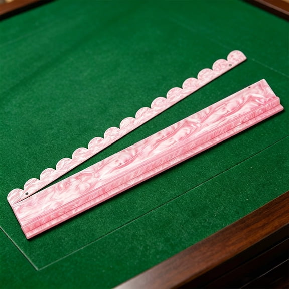 Tortoise Rack Mahjong Tile Pusher, Clear Acrylic Scalloped Game Accessory for Standard Chinese Mahjong Tiles, Dominoes and Game Pieces