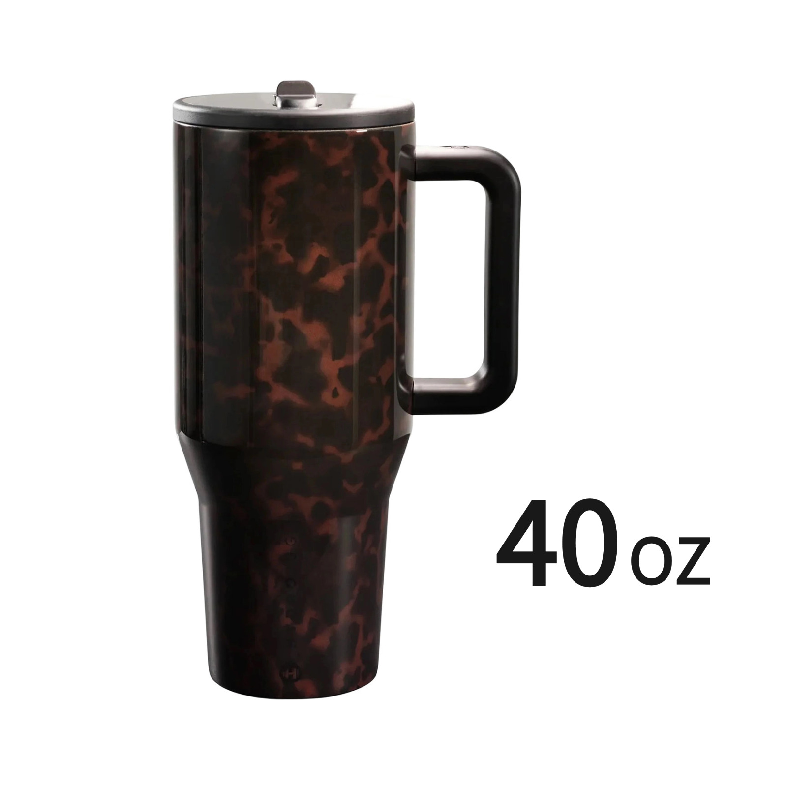 Tortoise Shell 40oz Traveler Handle Stainless Steel Large Capacity ...