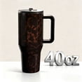 thumbnail image 1 of Tortoise Shell 40oz Traveler HandleStainless Steel Large Capacity.Thermos Cup Ergonomic DesignVacuum Insulated Leakproof WaterBottle Gifts for Women & Men., 1 of 9