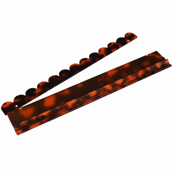 Tortoise Shell Acrylic Mahjong Rack Set with Detachable Magnetic Pushers 20 Inch Extended Length Glossy Finish for Mahjong Games