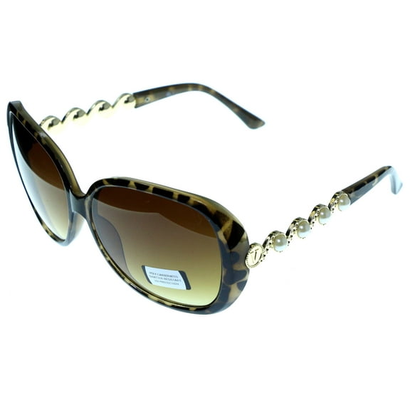 Tortoise-Shell & Brown Colored Composite Oversize-Sunglasses #3876