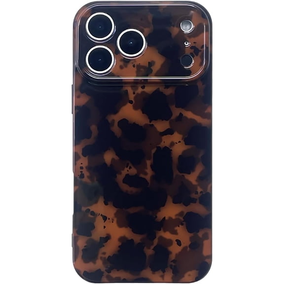 Tortoise Shell Case Compatible with iPhone 17 Pro Max, Amber Brown Leopard Print | Retro Chic Stylish Classic Cute Protective Cover,for 17promax 6.9 inch
