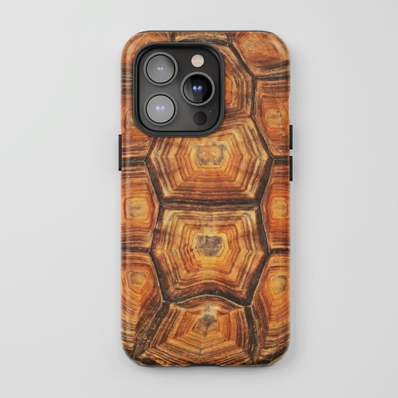 Tortoise Shell For iPhone Protective Phone Case Natural Pattern Brown Tan Finish