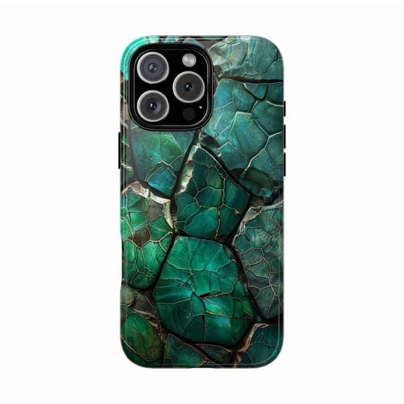 Tortoise Shell Green Glass Mosaic Modern Pattern Case for iPhone 17 16 15 14 13 12 11 Pro Max