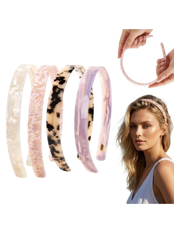 Tortoise Shell Headband – Strong Hold Flexible Non Slip Hair Band Durable Styling Accessory for Women Girls Daily Use