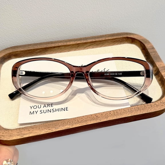 Tortoise Shell Oval Eyeglasses Frame, Classic Retro Fashion Non-Prescription Glasses-Anti blue light reading glasses+1.50-gradient tea