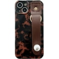 thumbnail image 1 of Tortoise Shell Pearl Wristband Retro Phone Case for iPhone 15 Pro 2023,Brown Leopard Cheetah Chic Print Full Camera Protective Women Girls Cover with Wrist Strap(iPhone 15pro 6.1"), 1 of 9