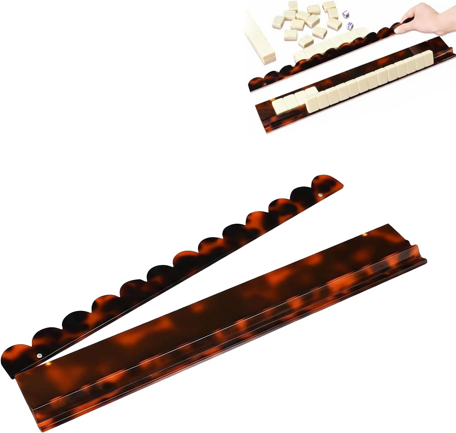 Tortoise Shell Rack & Pusher Set, Tortoise Shell Acrylic Mahjong Rack ...