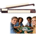 thumbnail image 1 of Tortoise Shell Rack & Pusher Set, Tortoise Shell Acrylic Mahjong Rack Set with Fully Detachable Magnetic Pushers, Tortoise Shell Mahjong Racks, 20 Inch Extended Length, Glossy Finish, 1 of 6