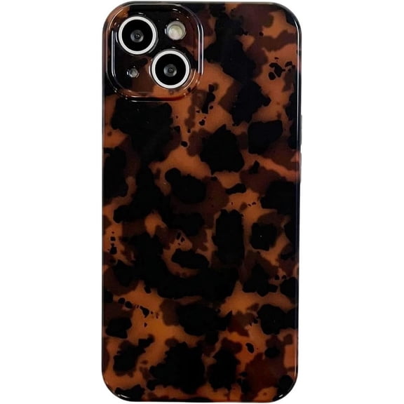 Tortoise Shell Retro Phone Case Compatible with iPhone 13 Pro Max Chic Amber Brown Leopard Stylish Classic Soft Slim Protective Cover for iPhone 13promax 6.7inch