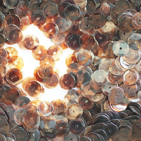 Tortoise Shell Speckle Cup Sequins 8mm Transparent See-Thru Made in USA