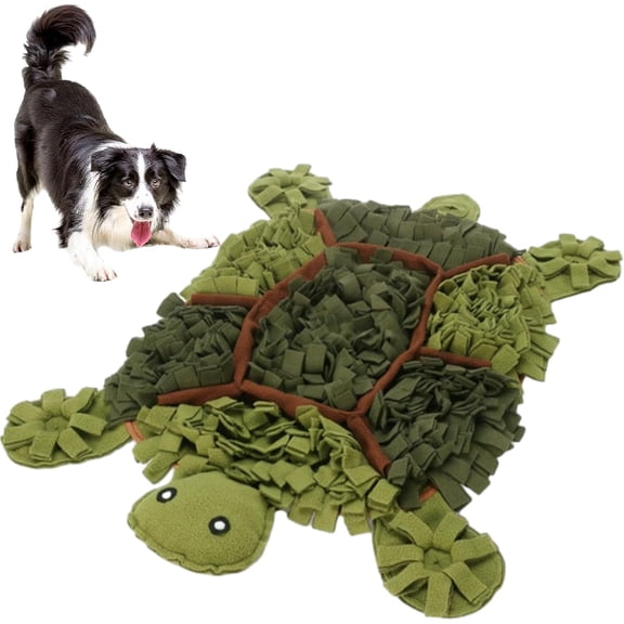 Tortoise Snuffle Mat for Dogs, Slow Feeder with Multiple Hiding Layers for Small Medium Large Breeds, Nose Work Training Pad for Anxiety Relief & Mental Stimulation, Green, 28 x 22 Inch